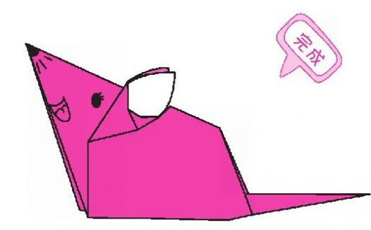 老鼠折纸教程：老鼠怎么折？（老鼠爱吃米折纸）