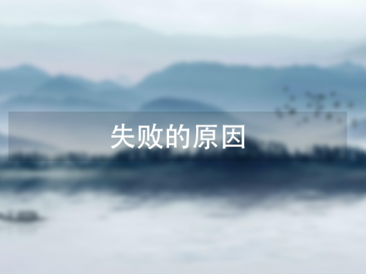 失败的原因