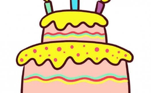 生日蛋糕简笔画带颜色教程,一步一步教大家怎么画生日蛋糕