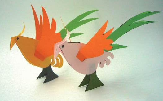 「儿童剪纸手工游戏:动物篇」:长尾巴的锦鸡剪纸,长尾巴的锦鸡怎么剪?