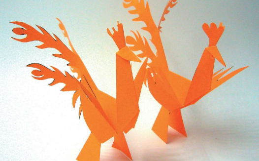 「儿童剪纸手工游戏:动物篇」:百鸟之王——凤凰剪纸,凤凰怎么剪?