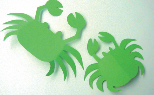 「儿童剪纸手工游戏:动物篇」:螃蟹剪纸,螃蟹怎么剪?