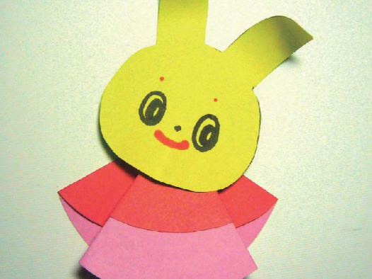 「儿童剪纸手工游戏:动物篇」:穿裙子的小兔子剪纸,小兔子怎么剪?