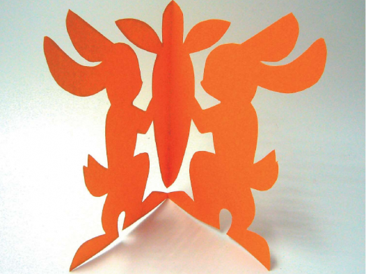 「儿童剪纸手工游戏:动物篇」:小兔子吃萝卜剪纸,小兔子吃萝卜怎么剪?