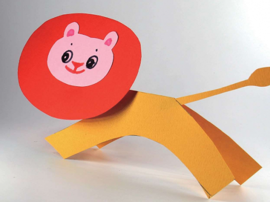 「儿童剪纸手工游戏:动物篇」:狮子好威武剪纸,狮子怎么剪?