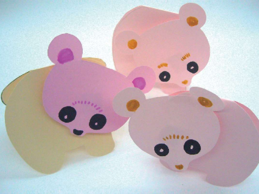 「儿童剪纸手工游戏:动物篇」:三只小笨熊剪纸,熊怎么剪?