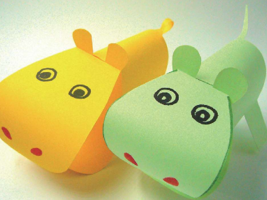 「儿童剪纸手工游戏:动物篇」:大嘴巴的河马剪纸,河马怎么剪?