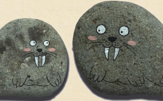 「石头画教程」海豹母子