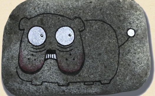 「石头画教程」老虎狗