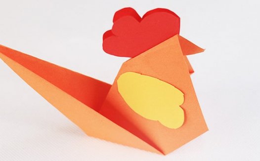 公鸡怎么折?公鸡的折法简单又漂亮(公鸡折纸附图解)