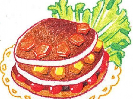 「美食简笔画:色铅笔画」粗粮煎饼怎么画(涂色)