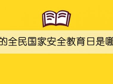 我国的全民国家安全教育日是哪一天