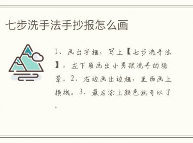 七步洗手法手抄报怎么画简单又漂亮