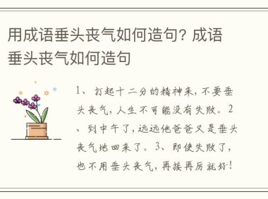用成语垂头丧气如何造句? 成语垂头丧气如何造句